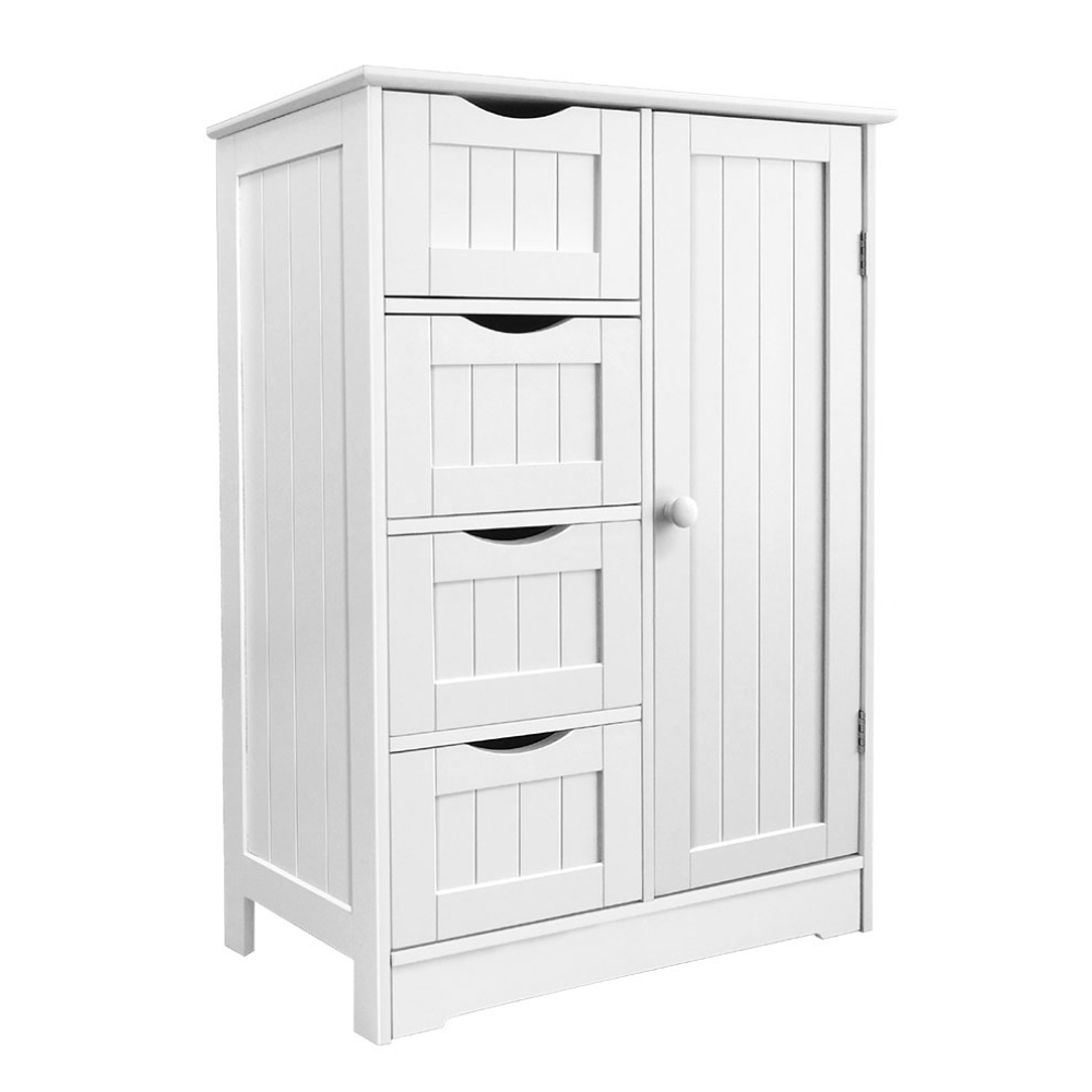 Wooden 4-Drawer Bathroom Storage Cupboard - 30D x 56W x 82H CM