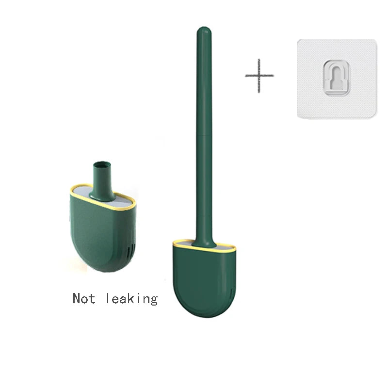 Wall Mounted Silicone Toilet Brush - Ergonomic, Germ-Free Design
