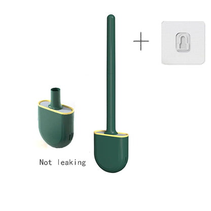 Wall Mounted Silicone Toilet Brush - Ergonomic, Germ-Free Design
