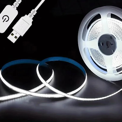 LED Strip Light - USB Powered, Flexible, Dimmable, Cuttable COB Lighting. 1, 2, 3, 4 or 5m