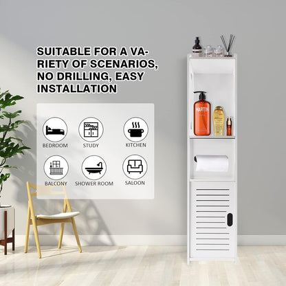 Waterproof Bathroom Cabinet - Compact Freestanding Storage 80x18x20cm