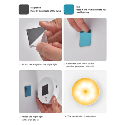 3-Pack Rechargeable Under Cabinet and Wardrobe Motion Sensor LED Lights