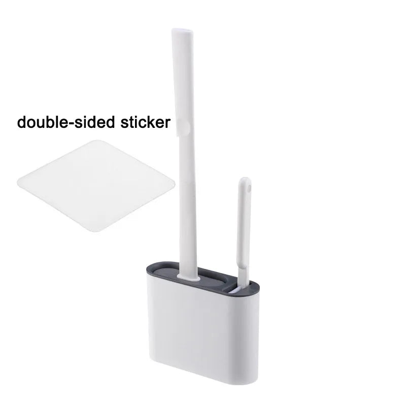 Wall Mounted Silicone Toilet Brush - Ergonomic, Germ-Free Design