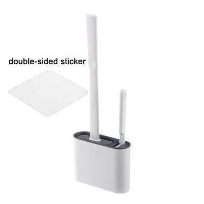 Wall Mounted Silicone Toilet Brush - Ergonomic, Germ-Free Design