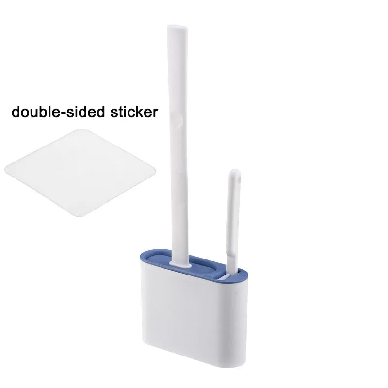 Wall Mounted Silicone Toilet Brush - Ergonomic, Germ-Free Design