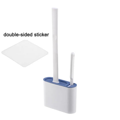 Wall Mounted Silicone Toilet Brush - Ergonomic, Germ-Free Design