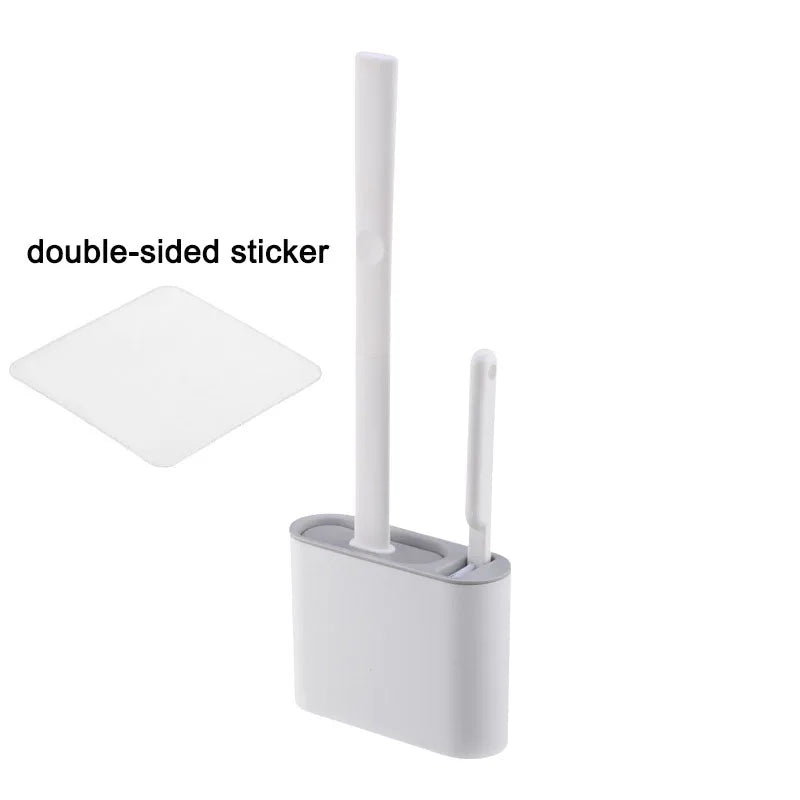 Wall Mounted Silicone Toilet Brush - Ergonomic, Germ-Free Design
